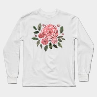 Spring roses bouquet - retro Long Sleeve T-Shirt